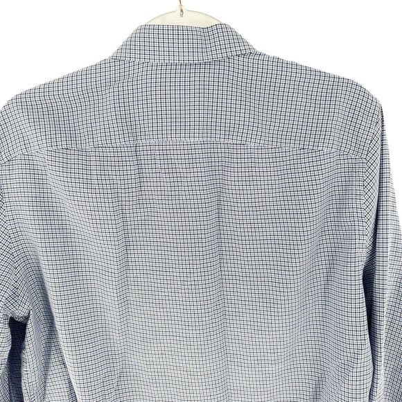 UntuckIt Shirt Mens Large Blue White Plaid Slim Fit Ansellmo Long Sleeve Button - Picture 11 of 15